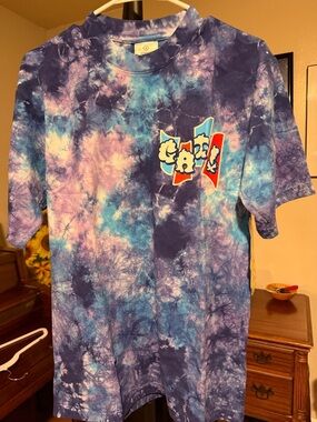 Tie-Dye Short Sleeve Tee - Purple & Blue Graphic